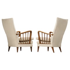 Osvaldo Borsani Pair of Lounge Chairs in Walnut 