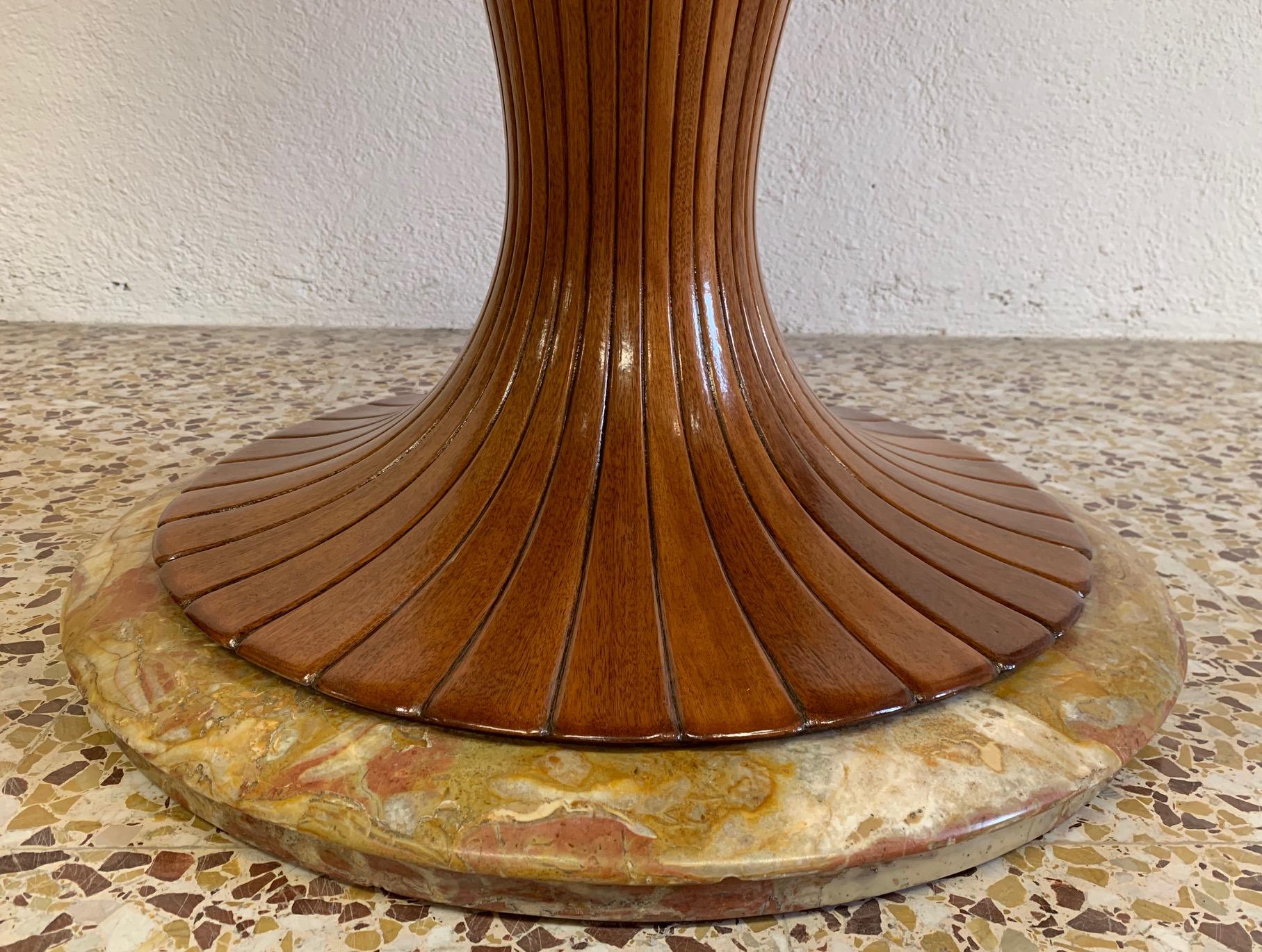 Osvaldo Borsani Pedestal Table with Marble Top, 1950s 1