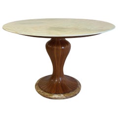 Osvaldo Borsani Pedestal Table with Marble Top, 1950s