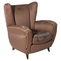 Osvaldo Borsani Rare Armchairs in orignal condition in silk