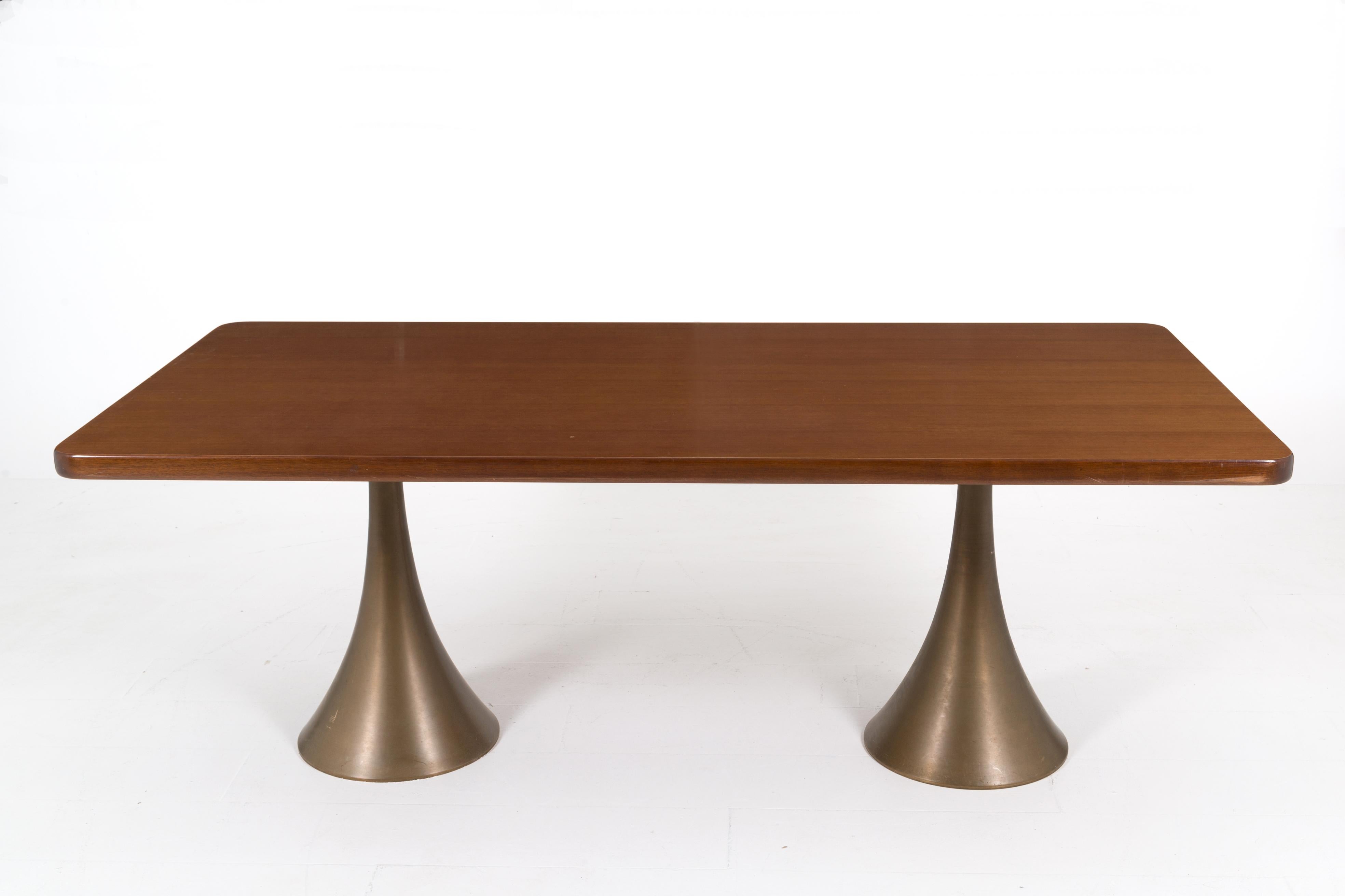 Osvaldo Borsani Rare Italian Table in Bronze, 1971 In Good Condition In Milano, IT