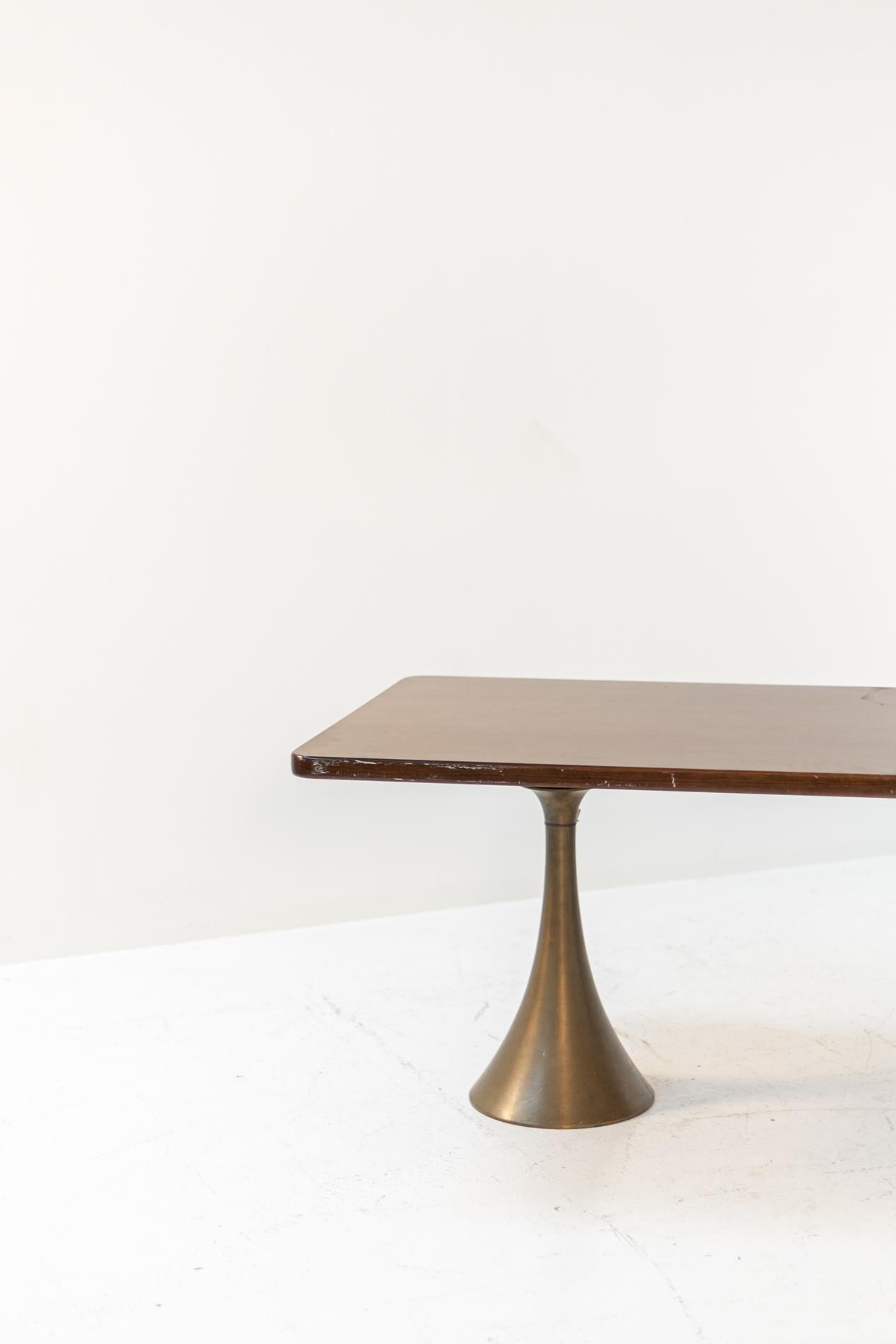 Late 20th Century Osvaldo Borsani Rare Italian Table in Bronze, 1971 For Sale