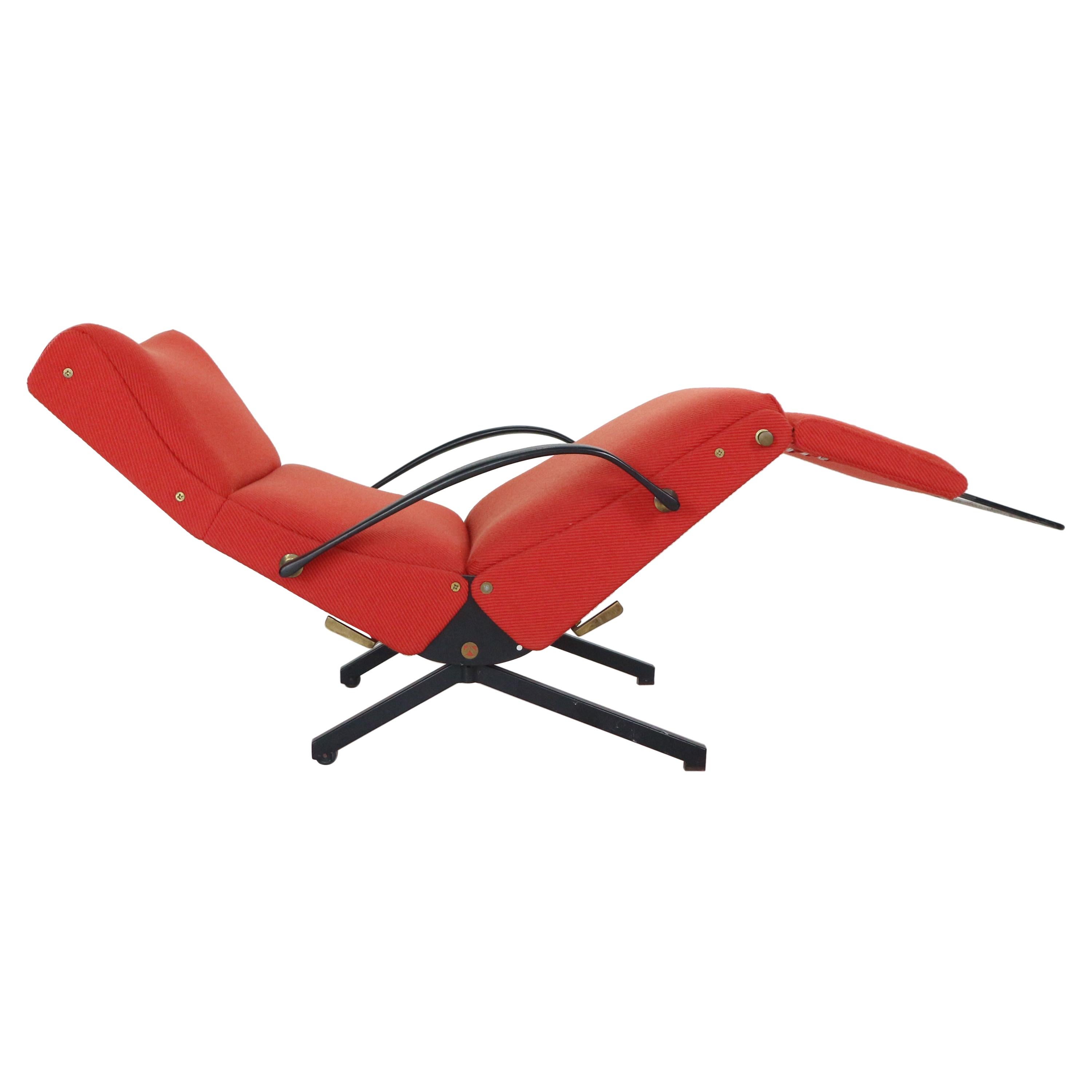 Osvaldo Borsani Red "P40" Lounge Chair for Tecno, 1950 Italy