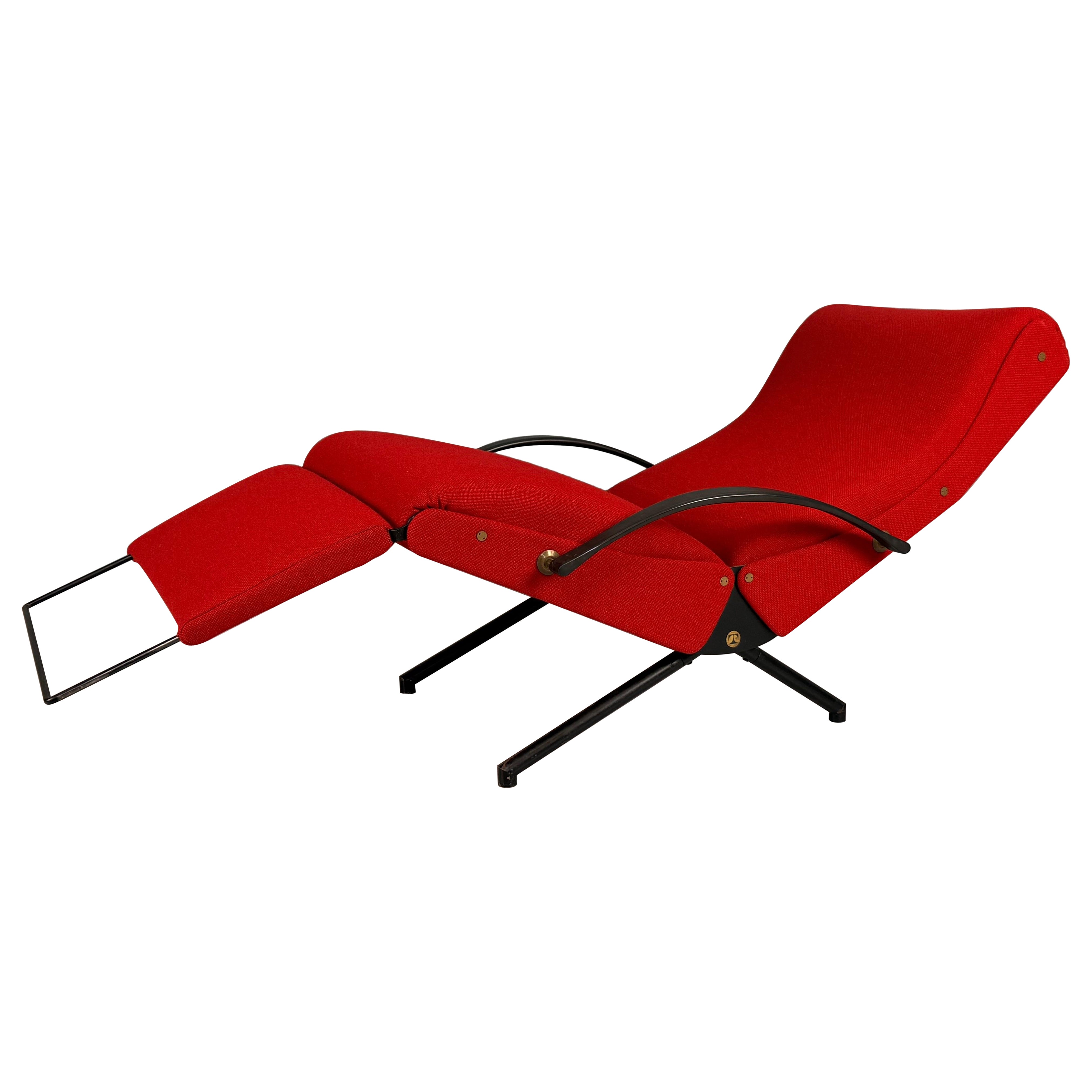 Osvaldo Borsani Red "P40" Lounge Chair for Tecno, 1950 Italy