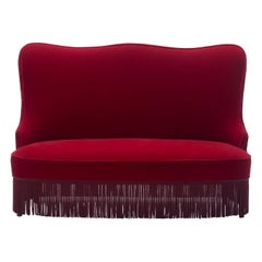 Osvaldo Borsani Red Velvet Banquette