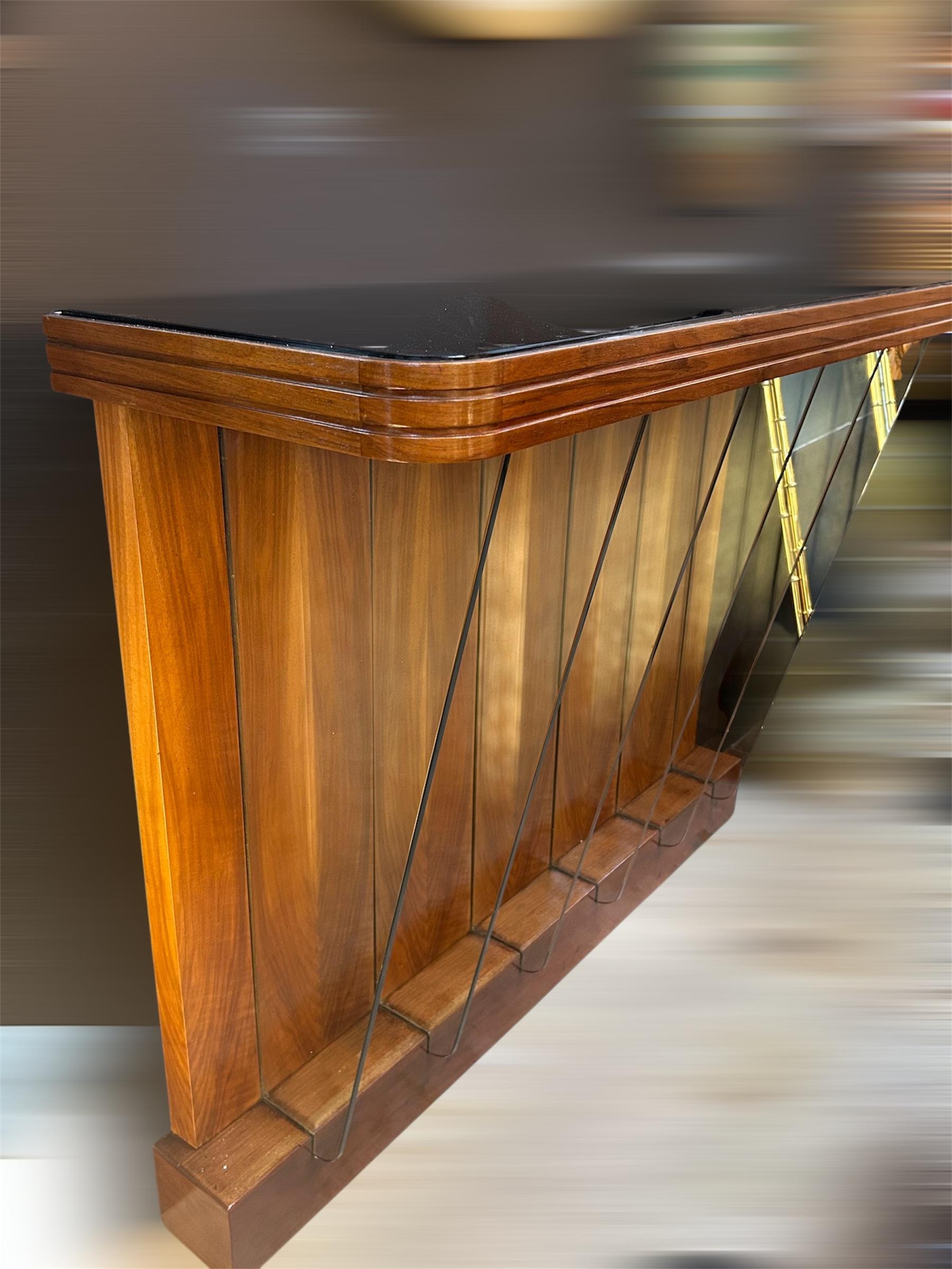 Italian Walnut Console  1950s In Good Condition For Sale In Los Angeles, CA