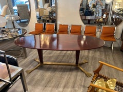 Osvaldo Borsani Rosewood Oval Brass Feet Dining Table