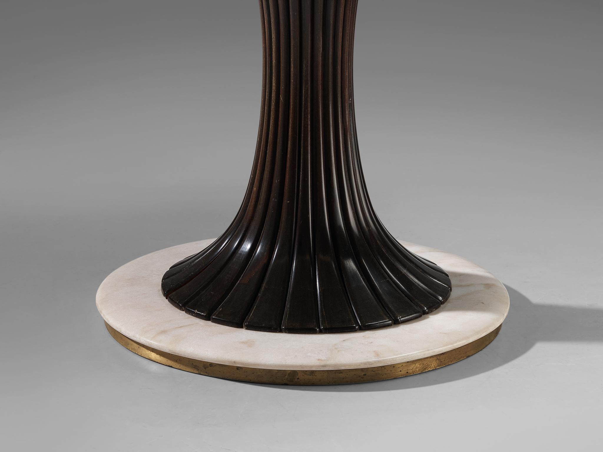 Osvaldo Borsani Round Pedestal Table in Onyx In Good Condition In Waalwijk, NL