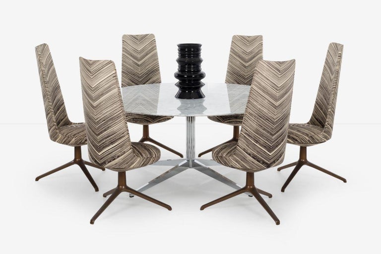 Osvaldo Borsani Set of Eight Unique High Back Dining Chairs for Tecno, 1971 For Sale 5