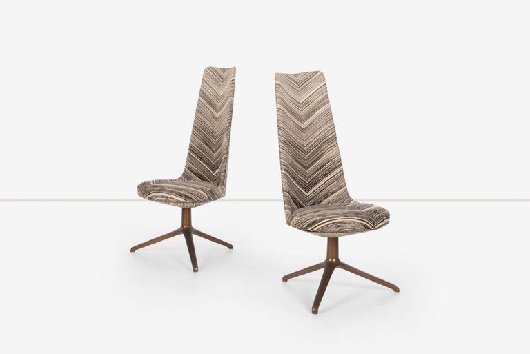 Osvaldo Borsani Set of Eight Unique High Back Dining Chairs for Tecno, 1971 In Good Condition For Sale In Chicago, IL