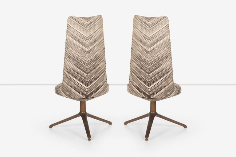 Osvaldo Borsani Set of Eight Unique High Back Dining Chairs for Tecno, 1971 For Sale 1