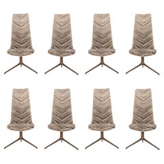 Osvaldo Borsani Set of Eight Unique High Back Dining Chairs for Tecno, 1971