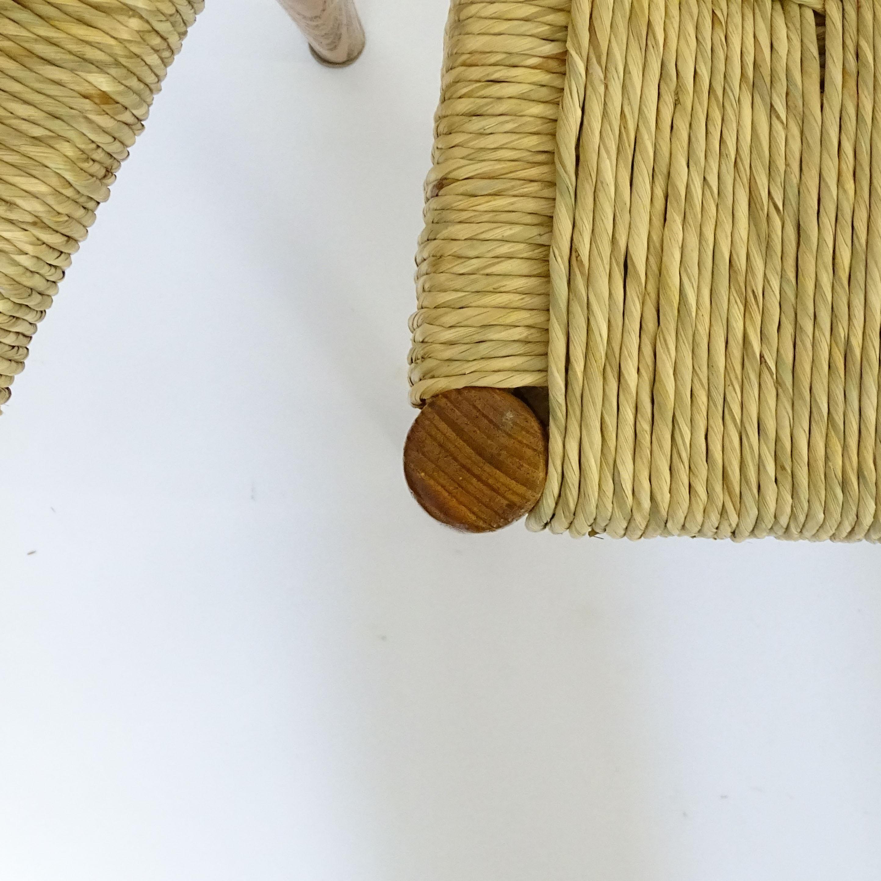 Paglia Osvaldo Borsani Set di quattro sedie da pranzo in Oak e paglia per ABV, Italia 1937 in vendita
