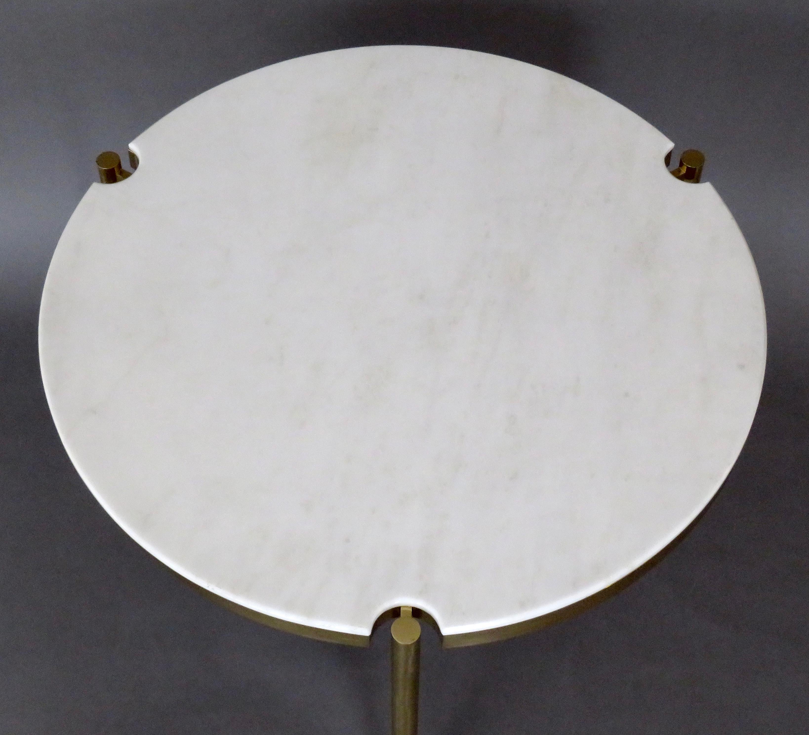 Mid-20th Century Osvaldo Borsani for Tecno Side or Small Coffee Table Brass and Carrara Marble 