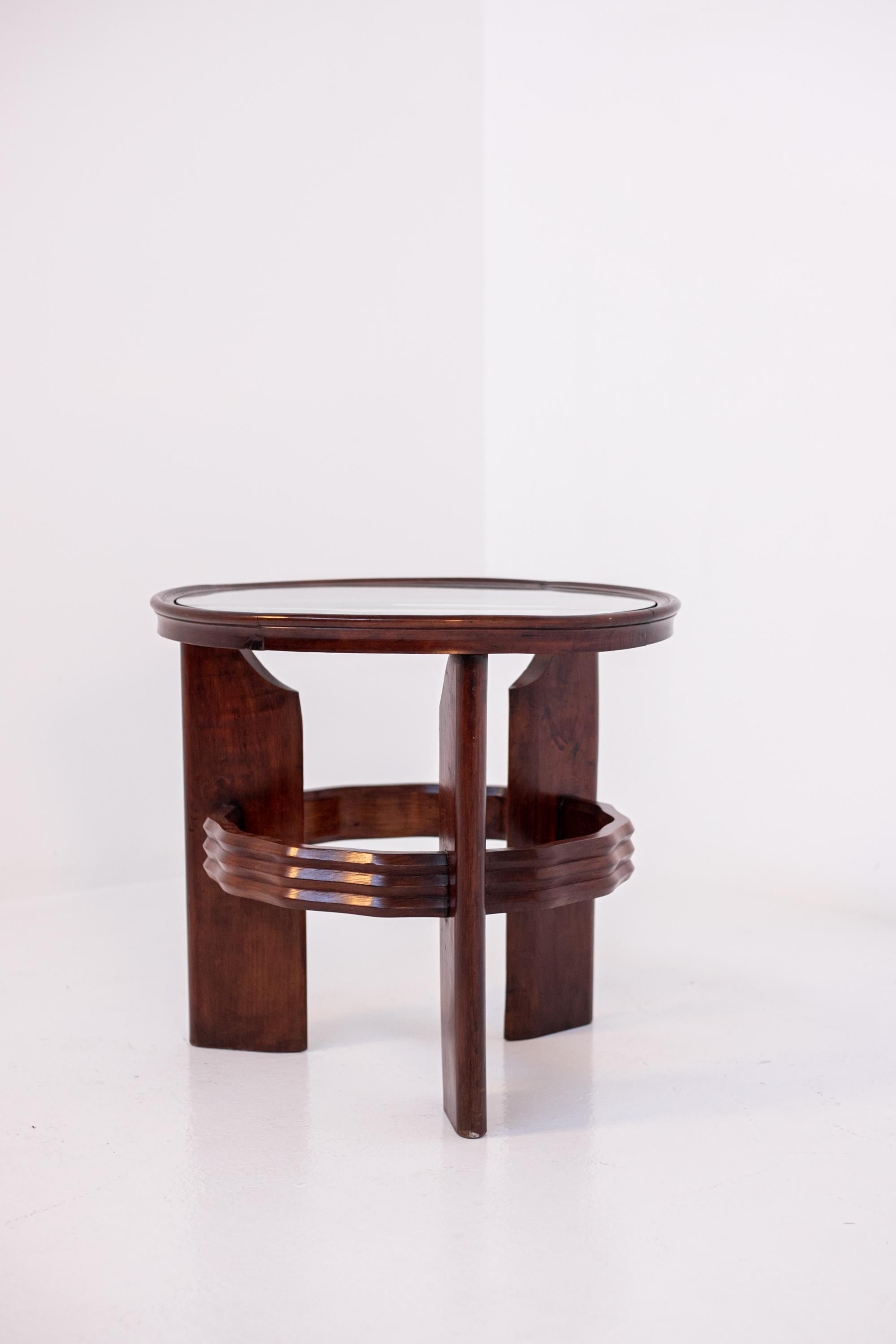 Mid-Century Modern Osvaldo Borsani Side Table Italian Walnut and Glass