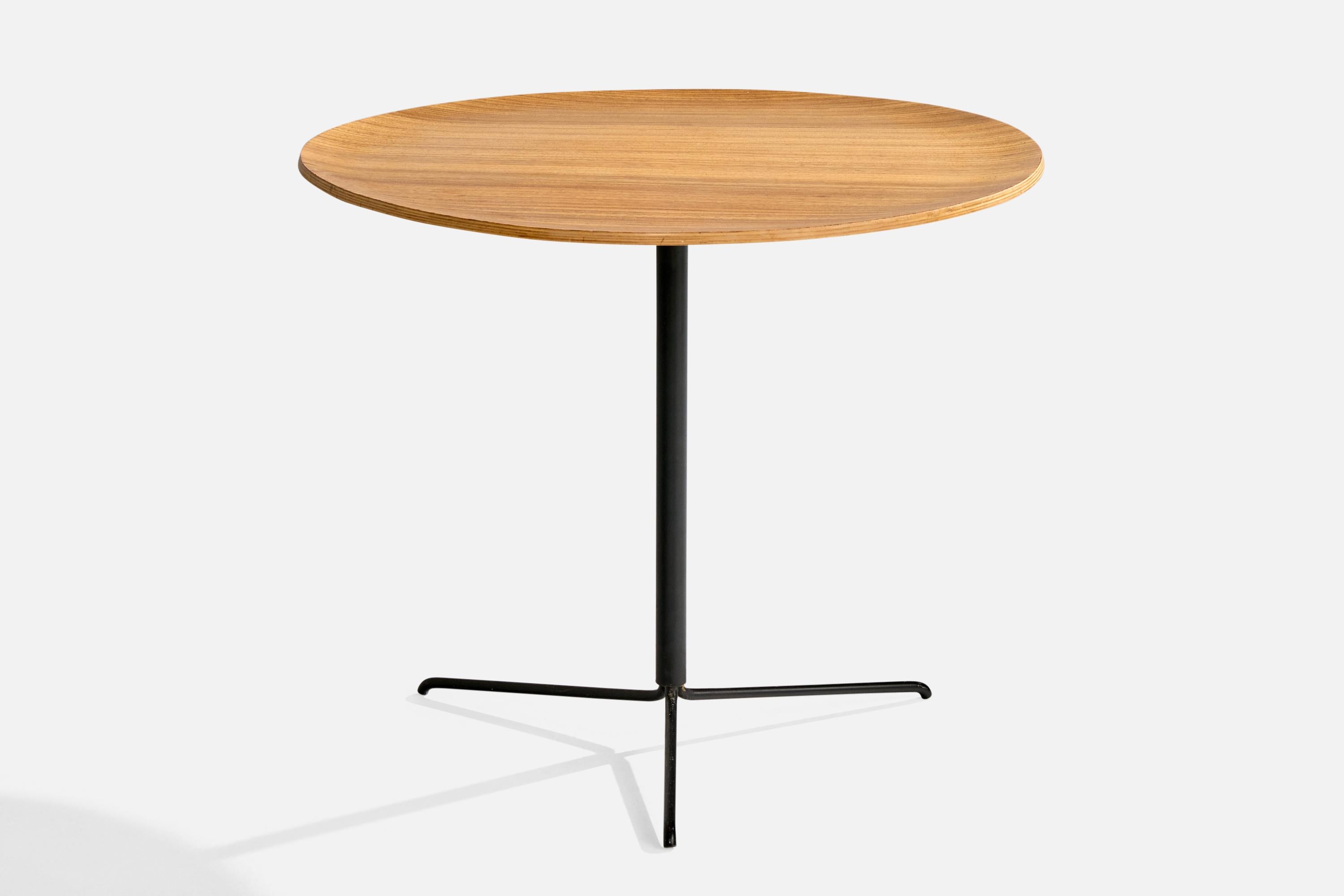 Mid-Century Modern Table d'appoint Osvaldo Borsani, bois, métal, Italie, 1957 en vente