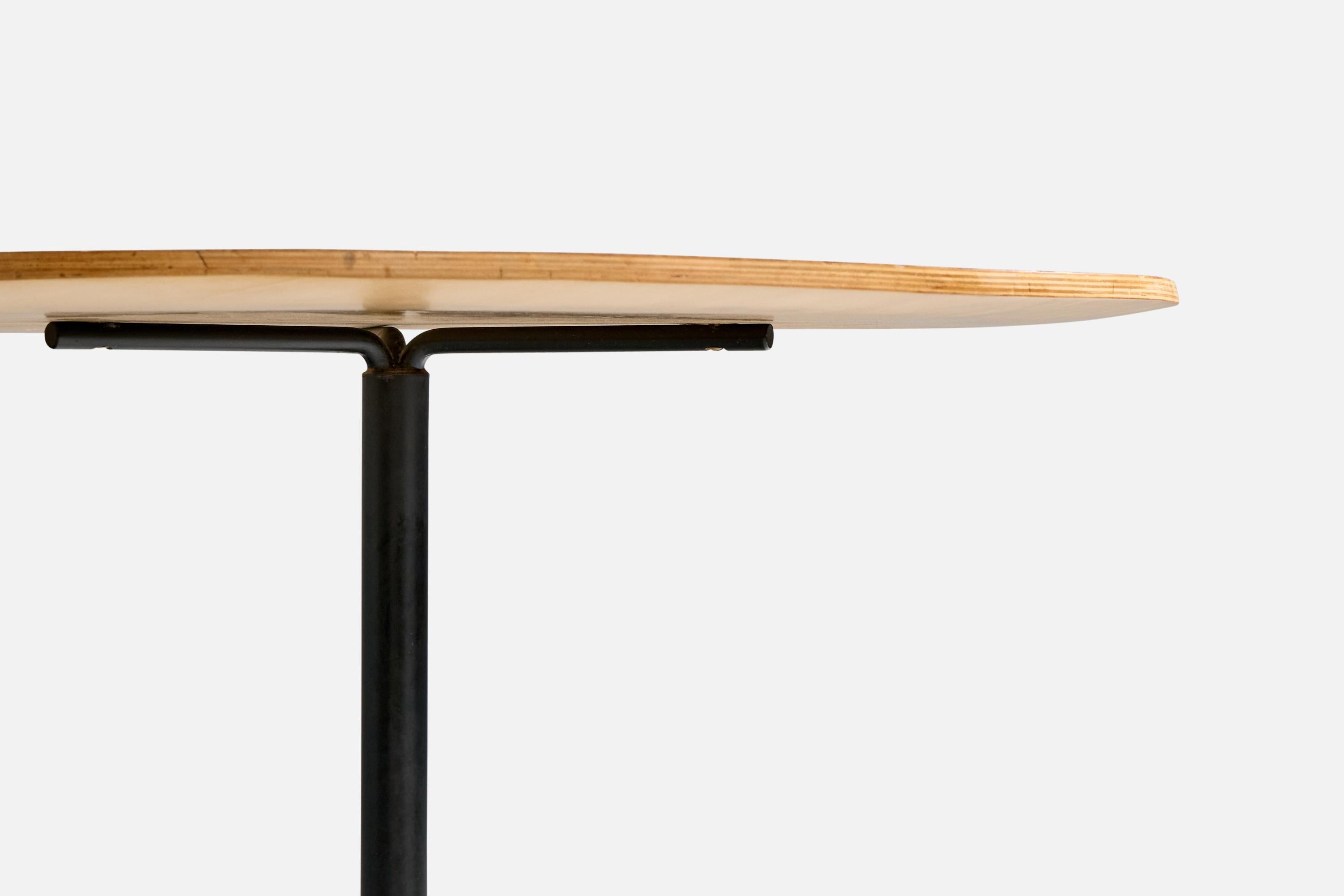 Métal Table d'appoint Osvaldo Borsani, bois, métal, Italie, 1957 en vente