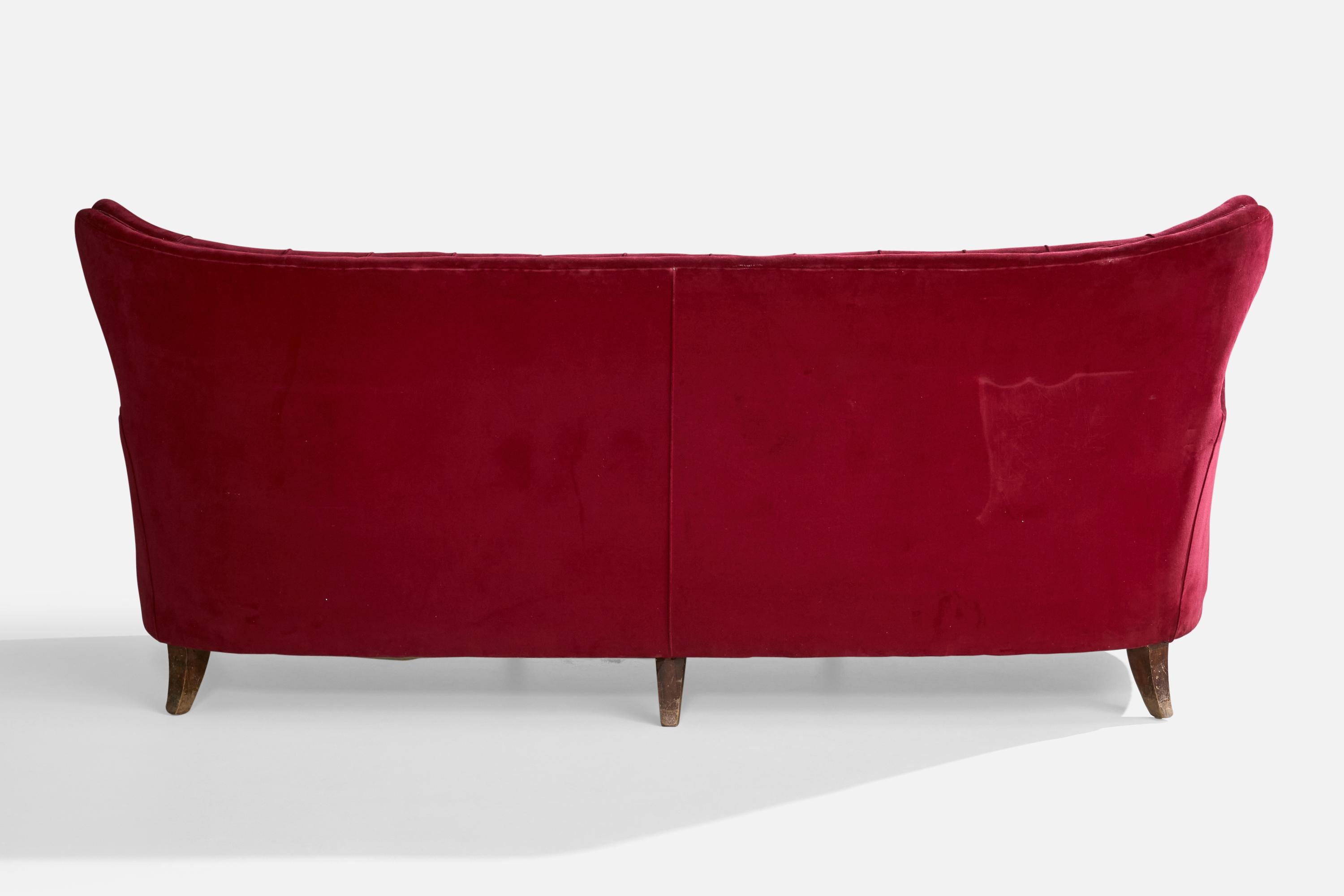 Osvaldo Borsani, Divano, Legno, Velluto, Italia, anni '40 in vendita 5