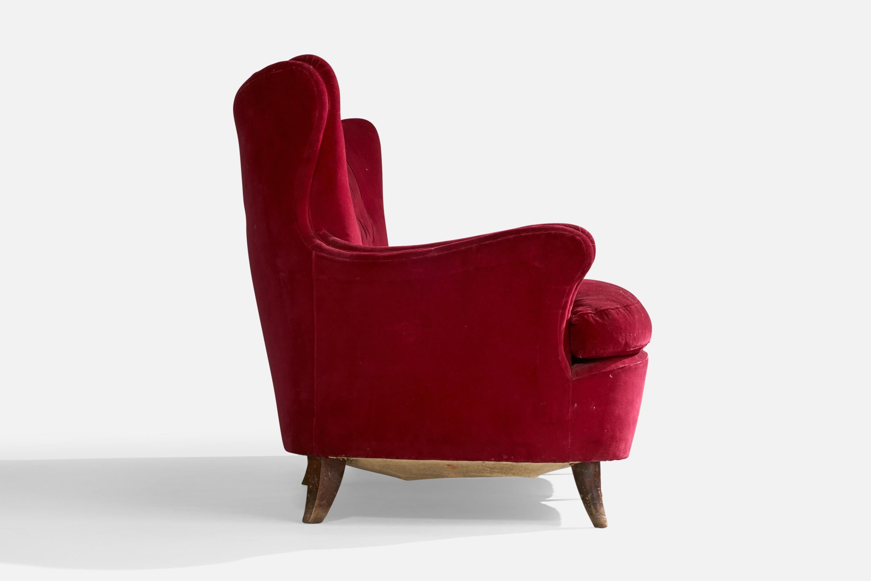 Osvaldo Borsani, Divano, Legno, Velluto, Italia, anni '40 in vendita 7