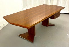 Osvaldo Borsani Style  Exotic Wood  Midcentury Directorial  Desk
