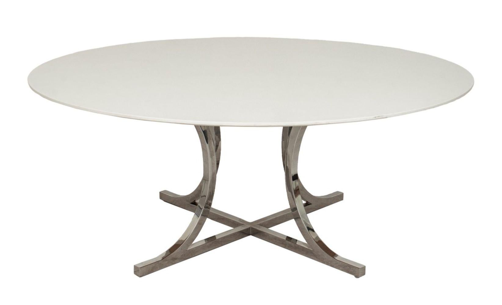 Mesa de comedor circular estilo Osvaldo Borsani siglo XX en venta