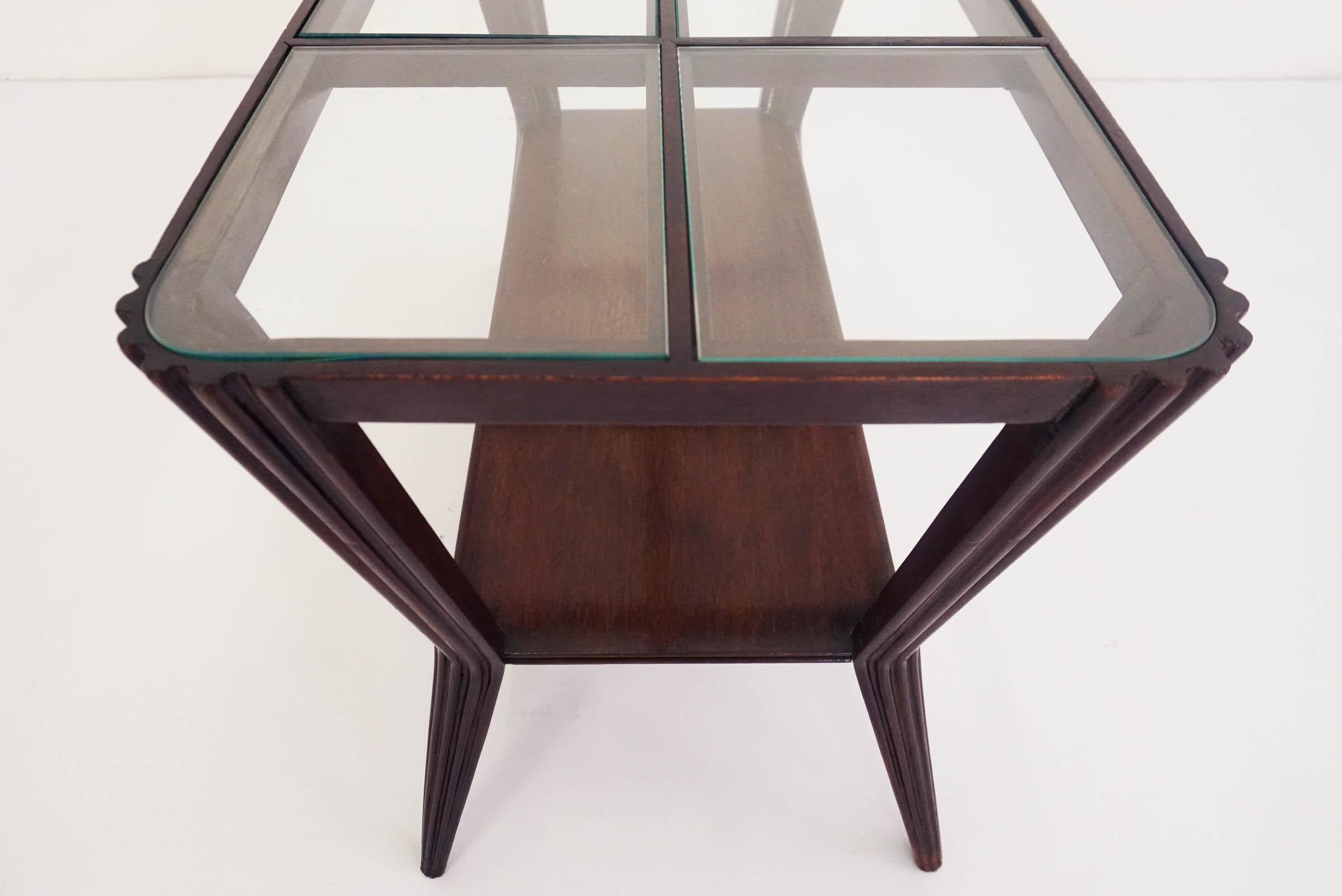 Glass Osvaldo Borsani Style Elegant Coffee Table, Late 1940