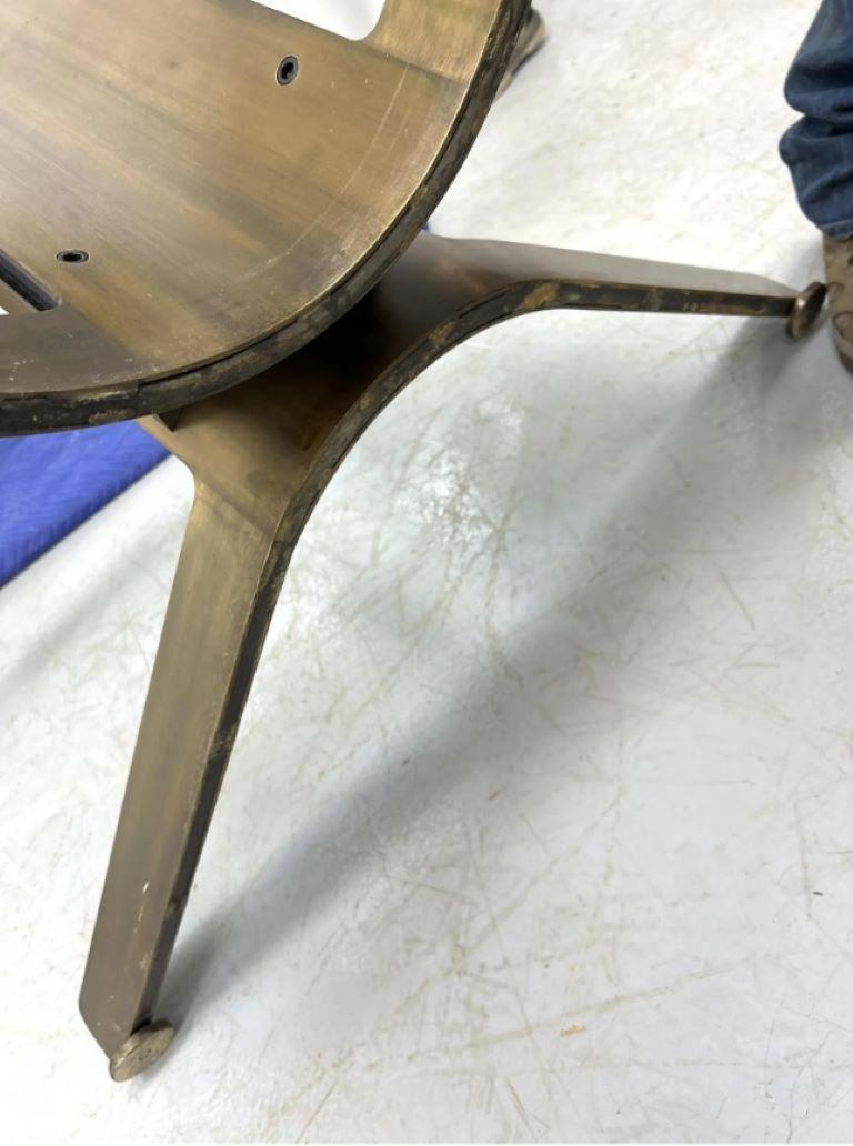 Osvaldo Borsani Style Italian Bronze Pedestal Dining Table 5