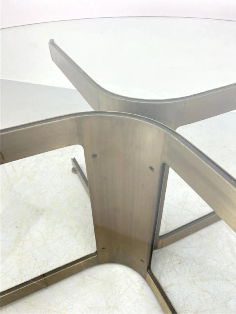 Osvaldo Borsani Style Italian Bronze Pedestal Dining Table 3