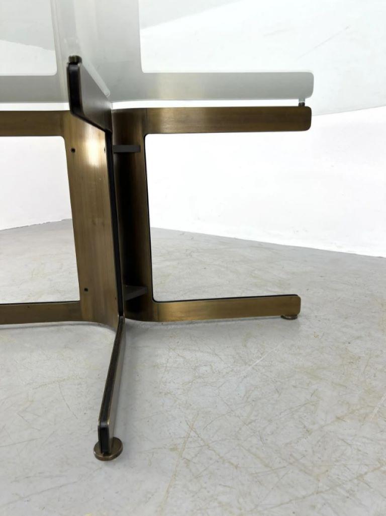 Osvaldo Borsani Style Italian Bronze Pedestal Dining Table 4