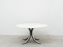 Osvaldo Borsani T69 Midcentury Round White Side Table for Tecno, 1963