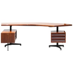 Osvaldo Borsani T96 Boomerang Rosewood Desk for Tecno