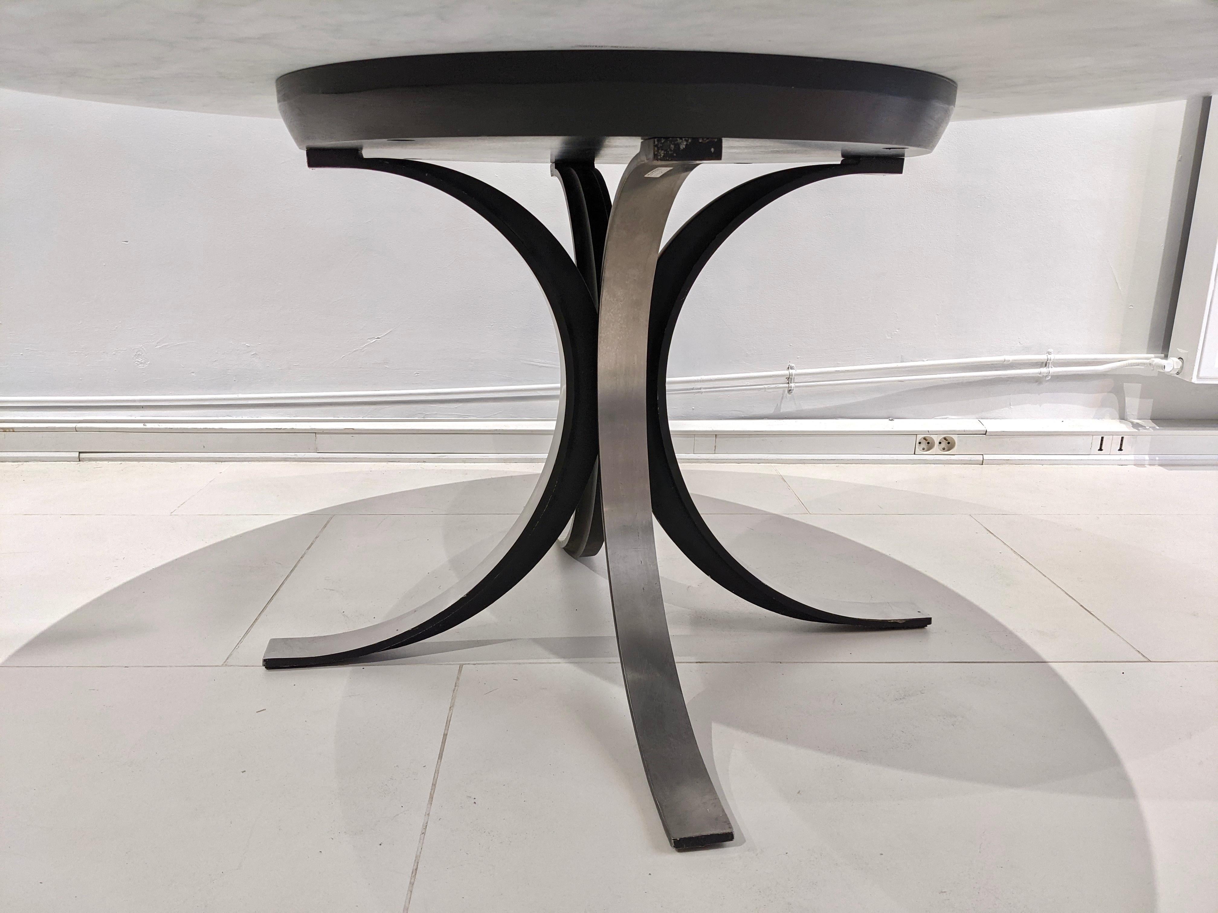 Mid-20th Century Osvaldo Borsani Table for Tecno in Carrara Marble