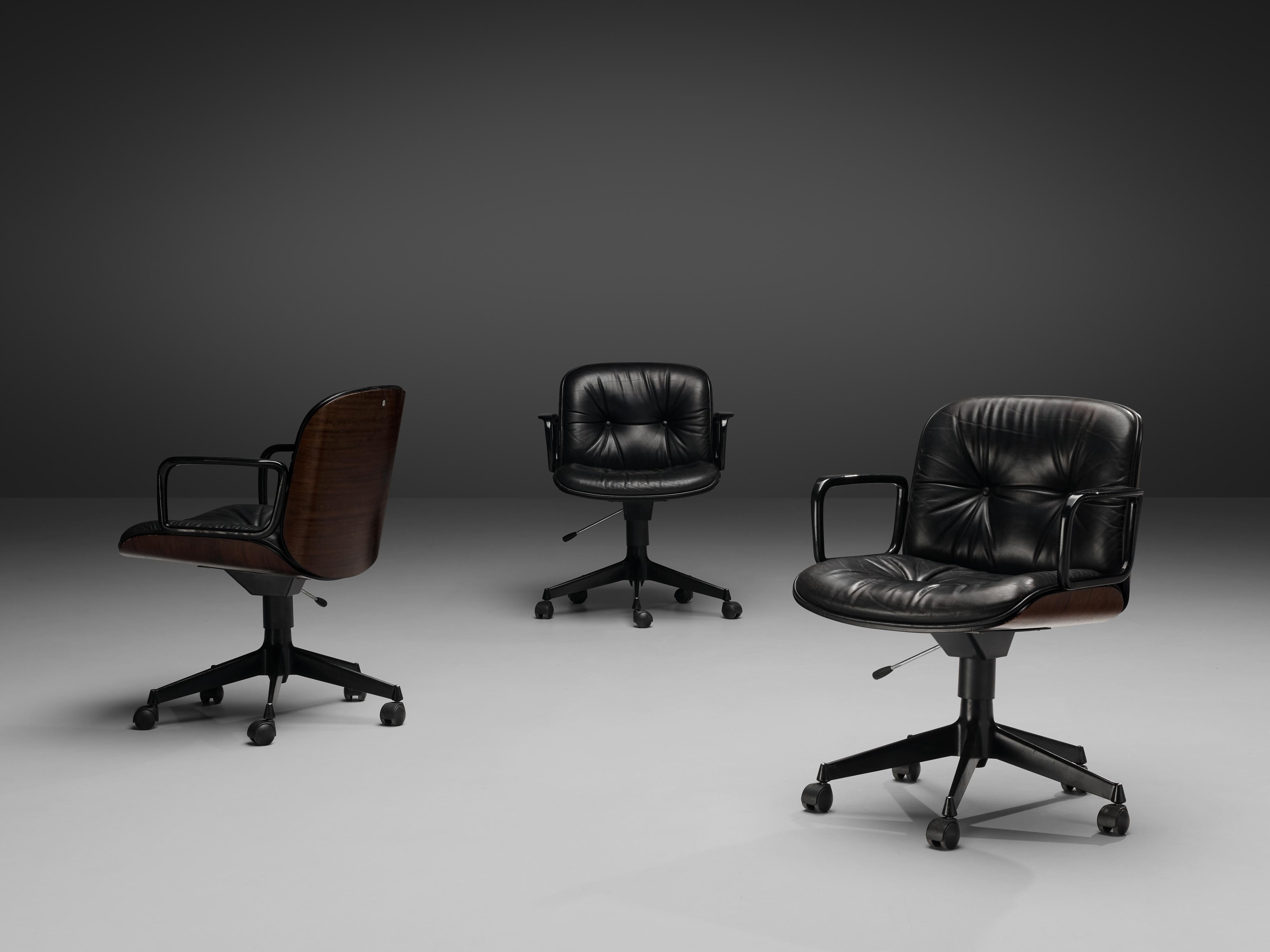 Osvaldo Borsani Table with Set of Six Swivel Chairs by Ico Parisi 1