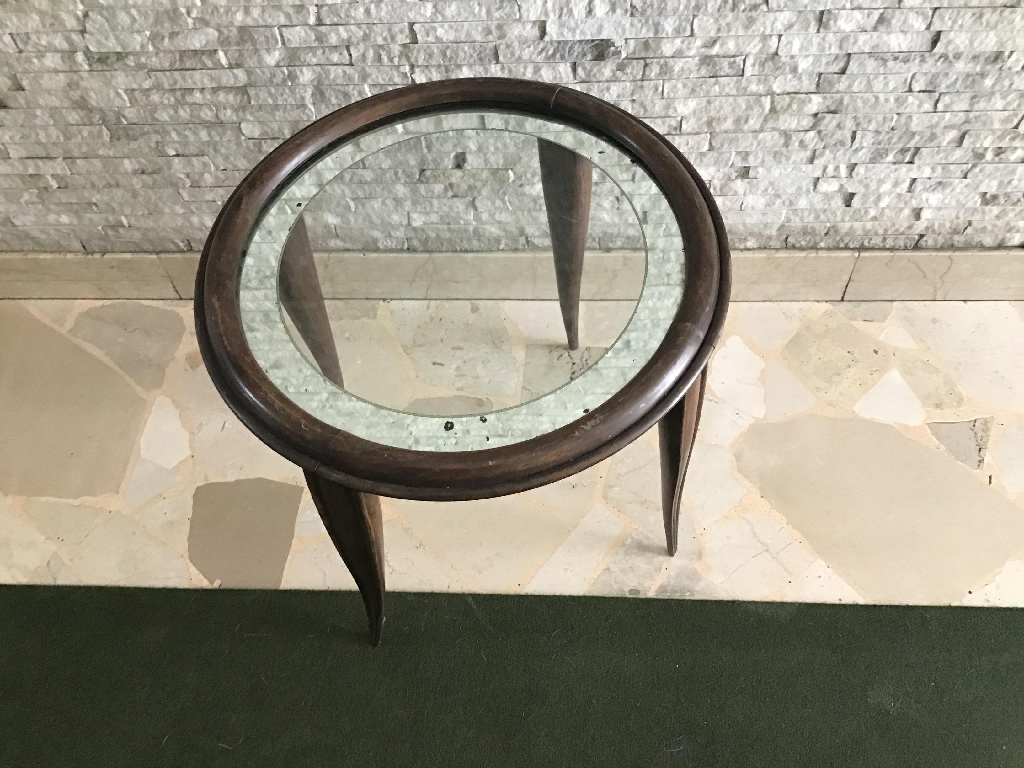 Osvaldo Borsani Tea Table Wood Glass, 1940, Italy For Sale 6