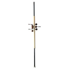 Osvaldo Borsani Tecno AT 16 Coat Rack Black Aluminum Leather Wood, Italy, 1961