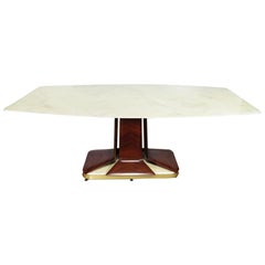 Osvaldo Borsani Tecno Brass Marble and Rosewood Dining Table, circa 1960s Osvaldo Borsani Tecno Brass Marble and Rosewood Dining Table, circa 1960s