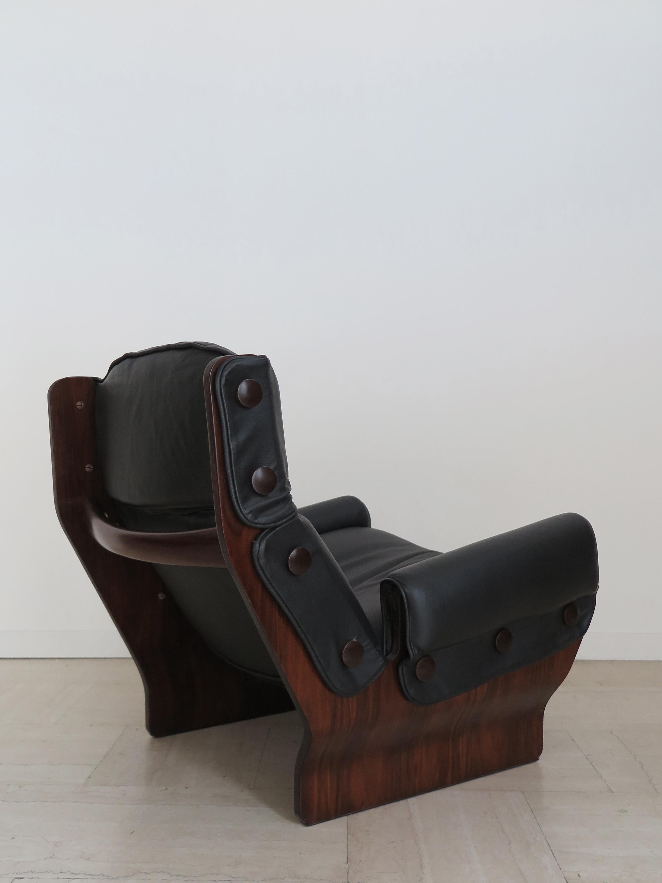 Osvaldo Borsani Tecno Italian Midcentury Wood Leather 