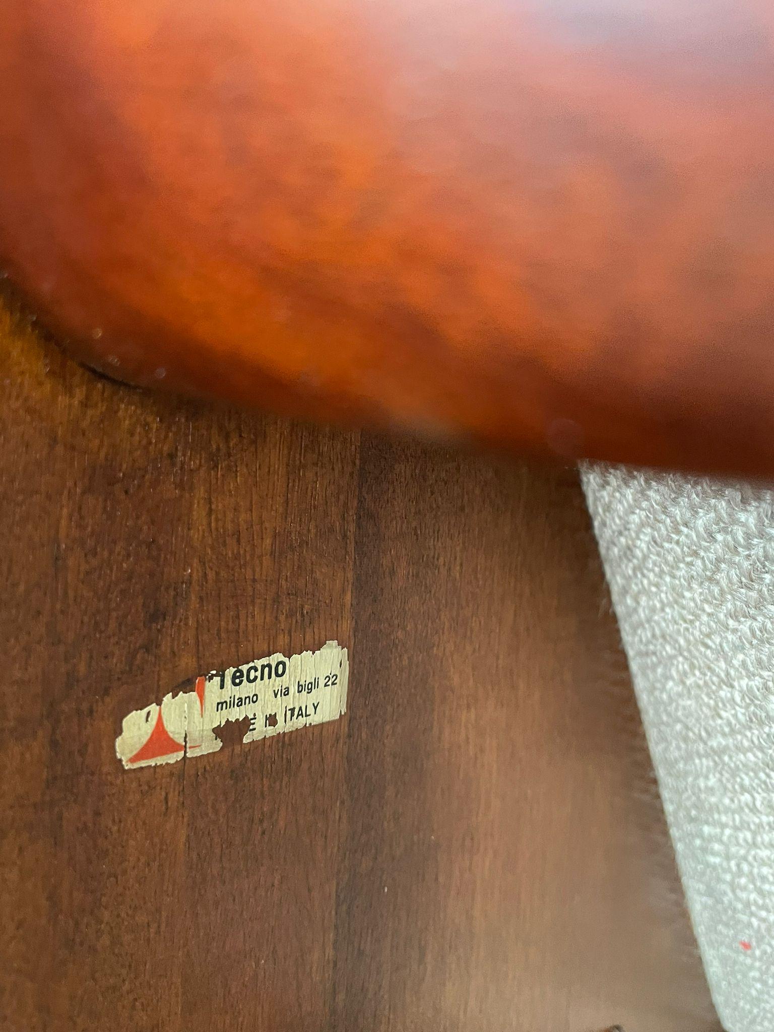 Osvaldo Borsani Tecno Pair of P110 Canada Lounge Chair Fabric Walnut Italy 1965 3