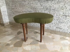 Osvaldo Borsani Upholstered Bench or Stool Wood 1940 Italy
