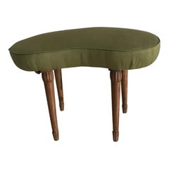 Osvaldo Borsani Upholstered Bench or Stool Wood 1940 Italy