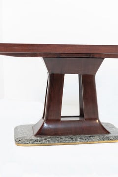 Osvaldo Borsani Vintage Table with Brass and Green Alps Marble Base