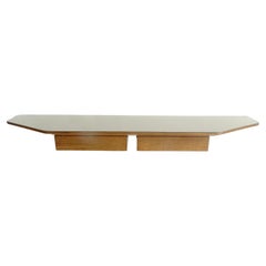 Vintage Osvaldo Borsani wall console in wood and formica top, Italy 1950s