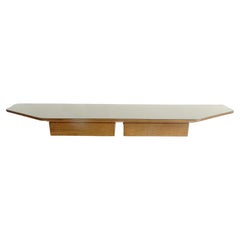 Retro Osvaldo Borsani wall console in wood and formica top, Italy 1950s