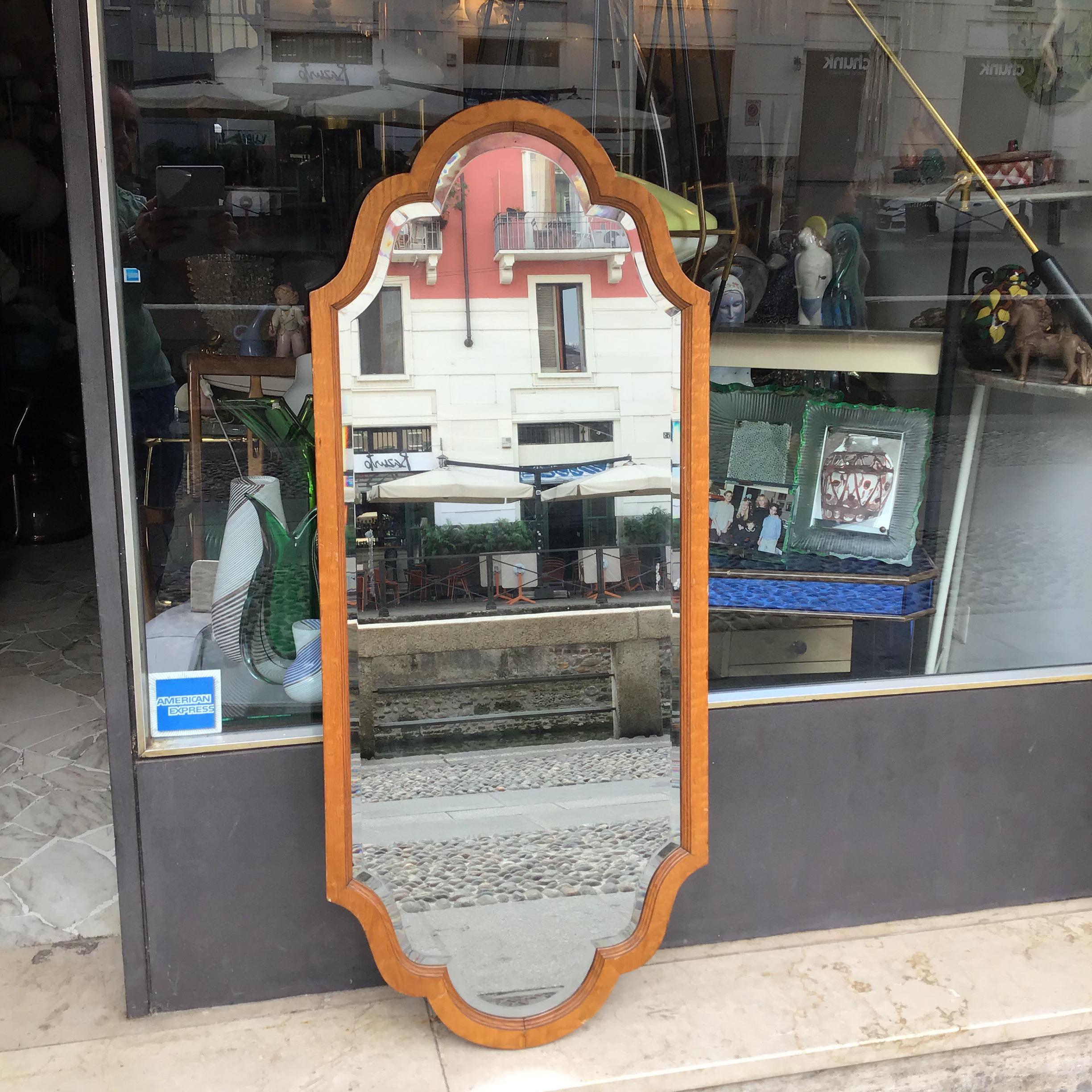 Osvaldo Borsani Wall Mirror Wood Glass 1930 Italy 4