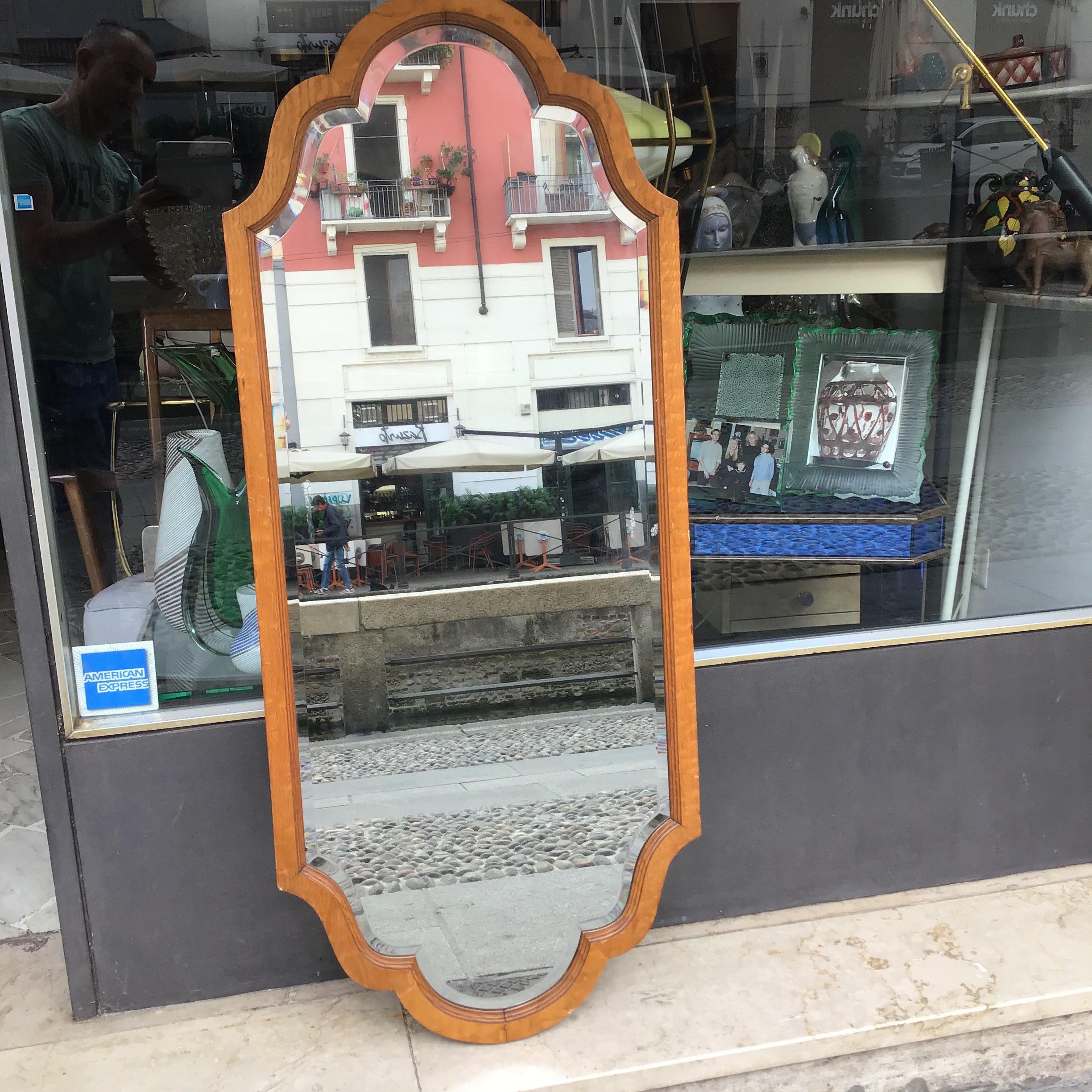 Osvaldo Borsani Wall Mirror Wood Glass 1930 Italy For Sale 6