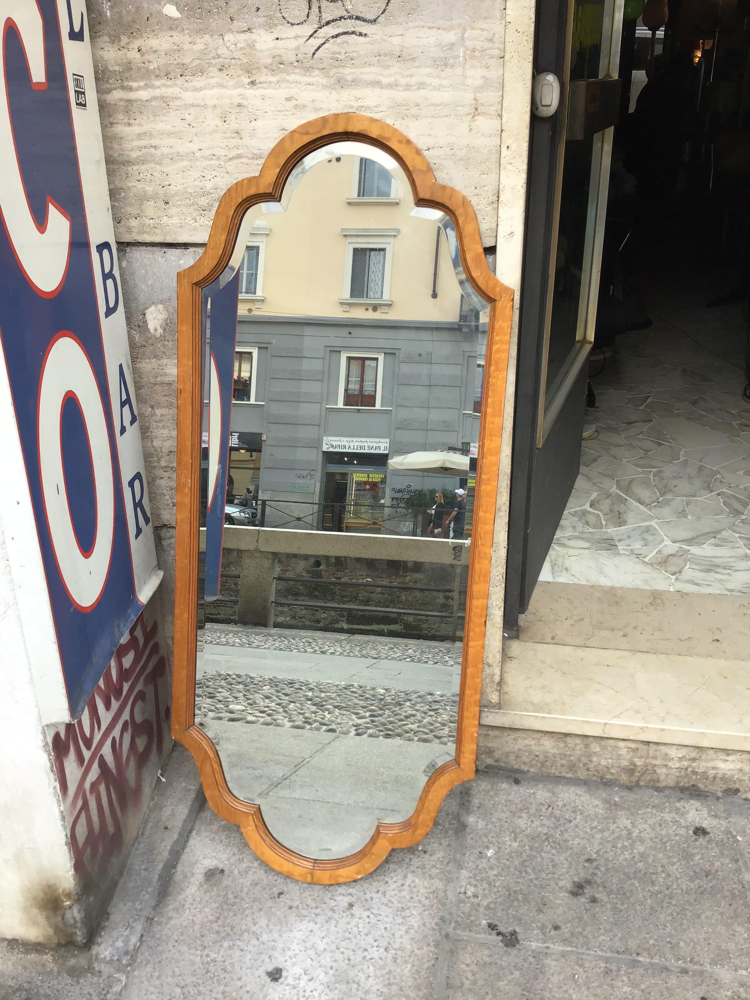 Osvaldo Borsani Wall Mirror Wood Glass 1930 Italy 10