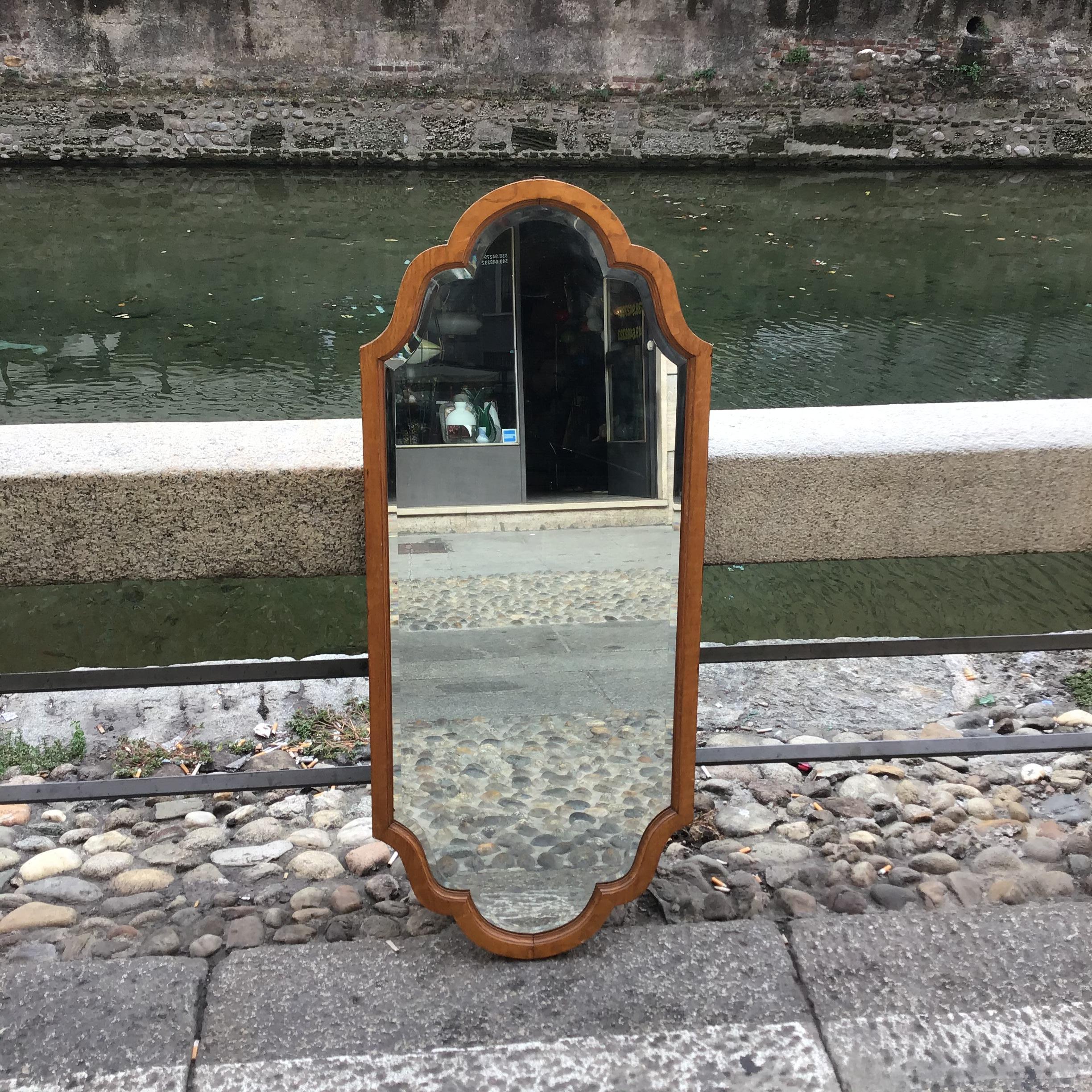 Osvaldo Borsani Wall Mirror Wood Glass 1930 Italy For Sale 1