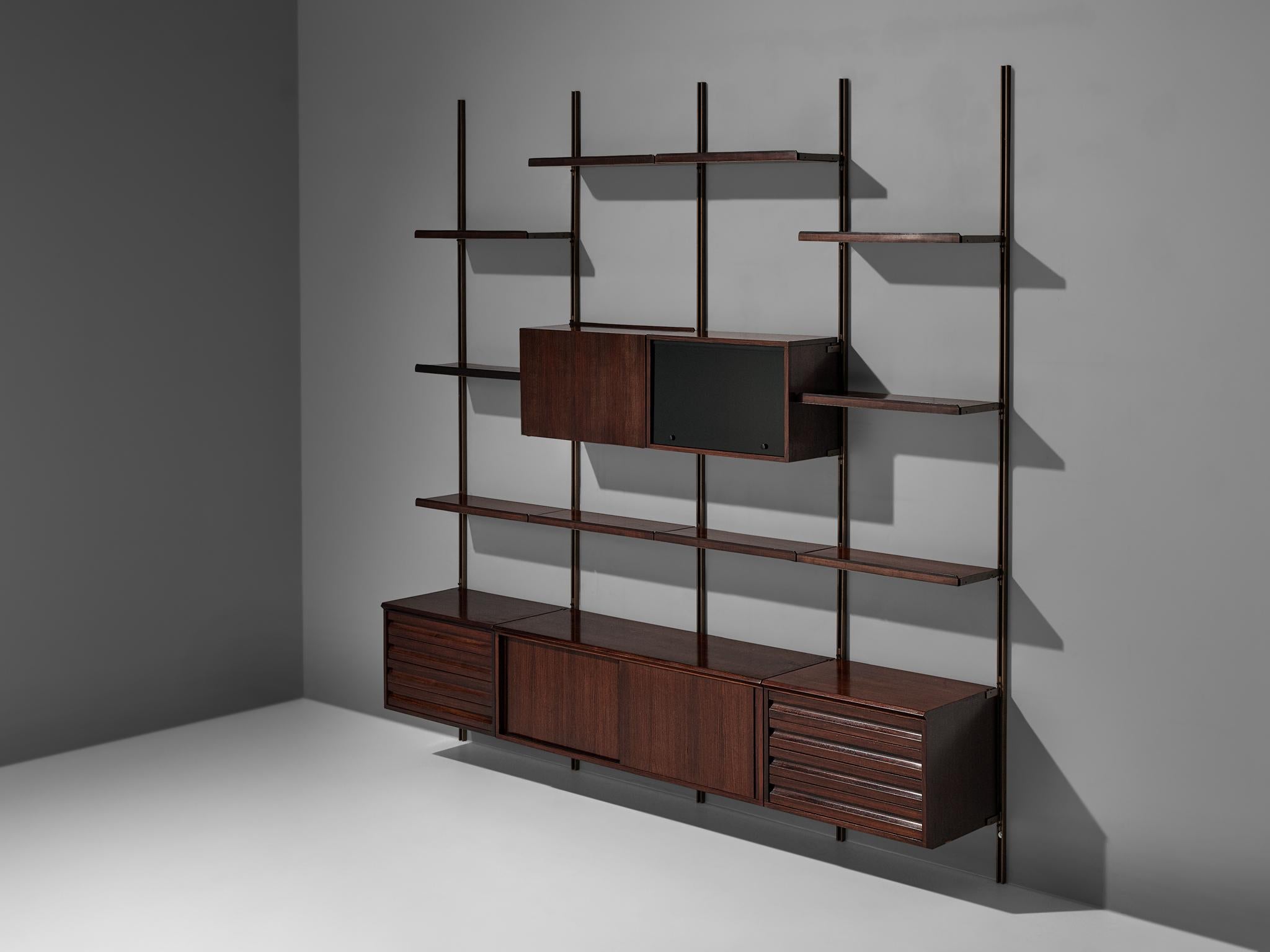 Italian Osvaldo Borsani Wall Unit E22 for Tecno in Rosewood