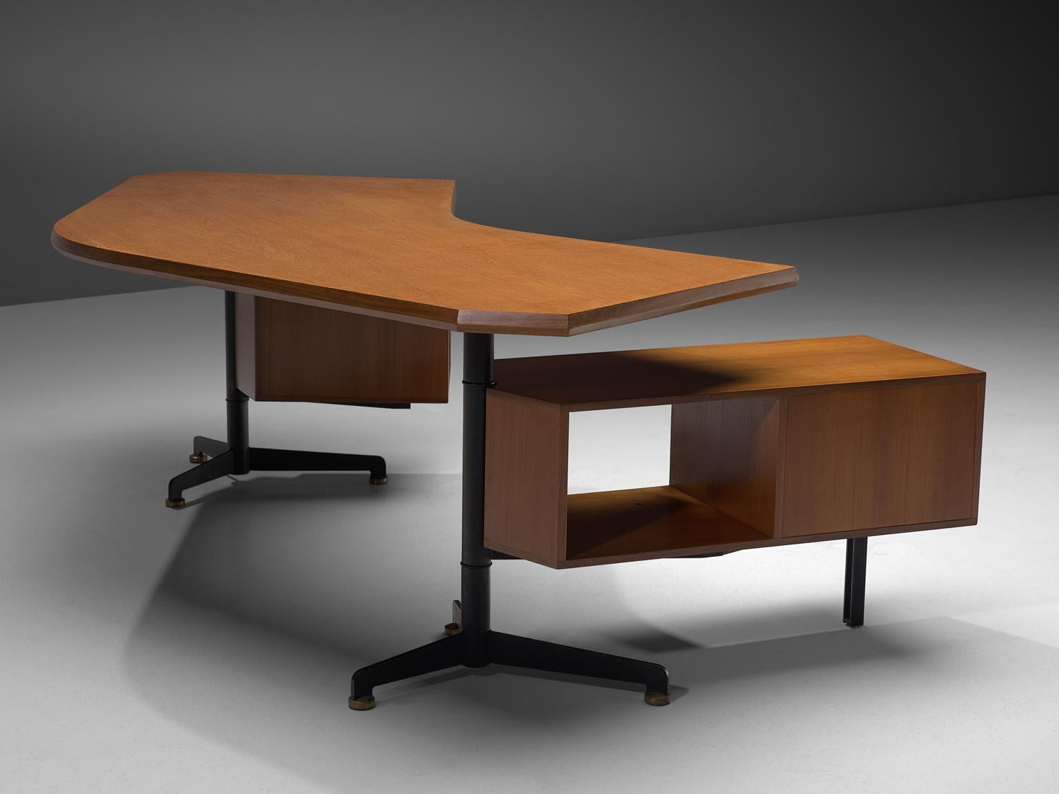 Mid-Century Modern Osvaldo Borsani Wooden 'Boomerang' Desk