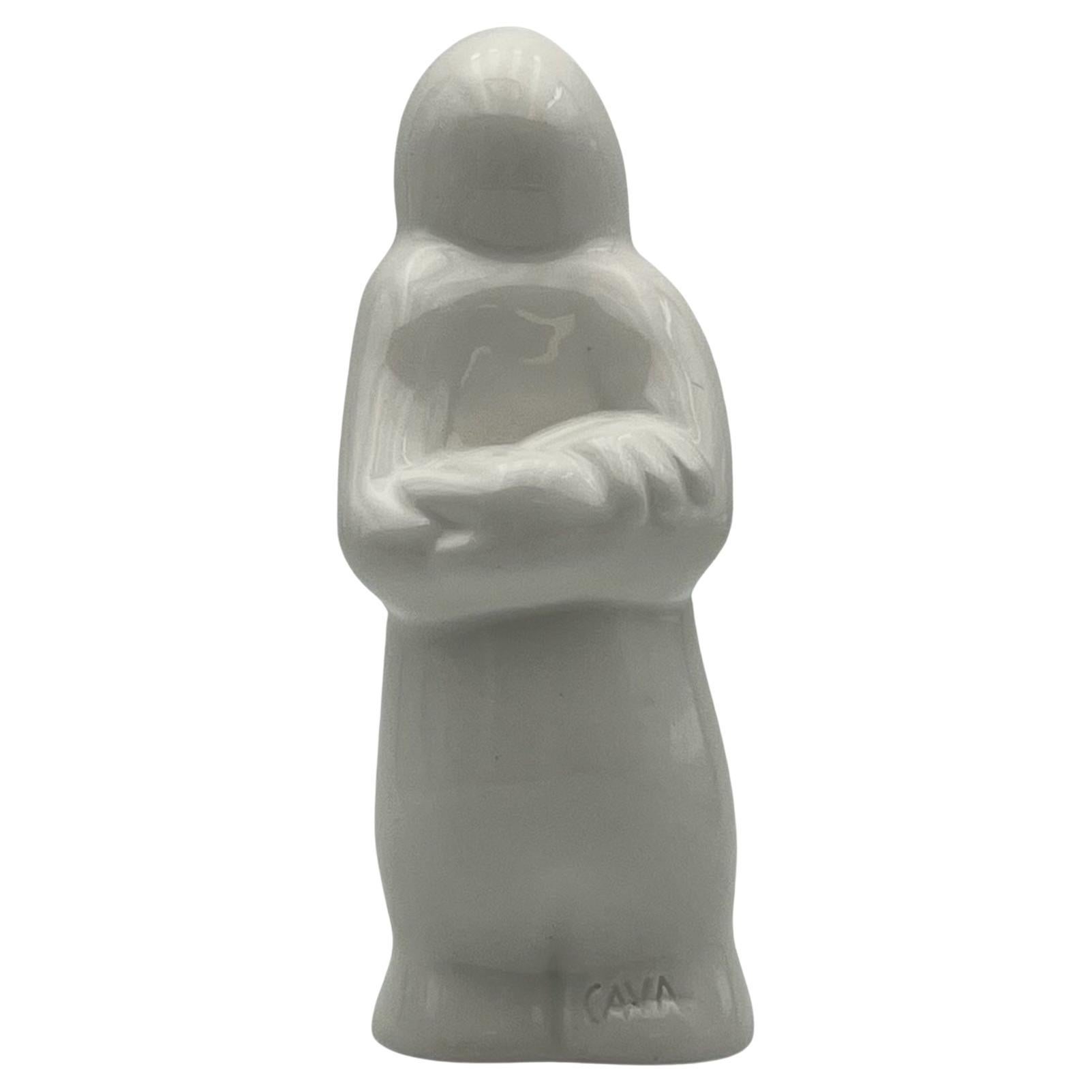 Mid-Century Modern Osvaldo Cavandoli La Linea 'brooding' iconic ceramic figurine - 1960s